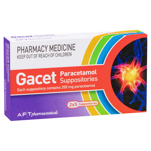 GACET Paracetamol Supp. 250mg 10pk