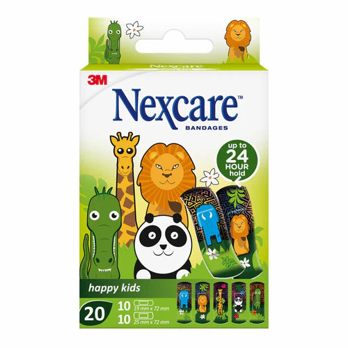 Nexcare® Happy Kids Plastic Animal Plasters Assorted 20 Pack