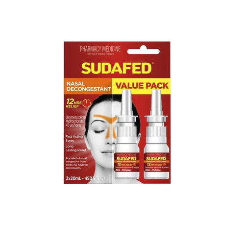 SUDAFED Nasal Spray 20ml Twin Pack