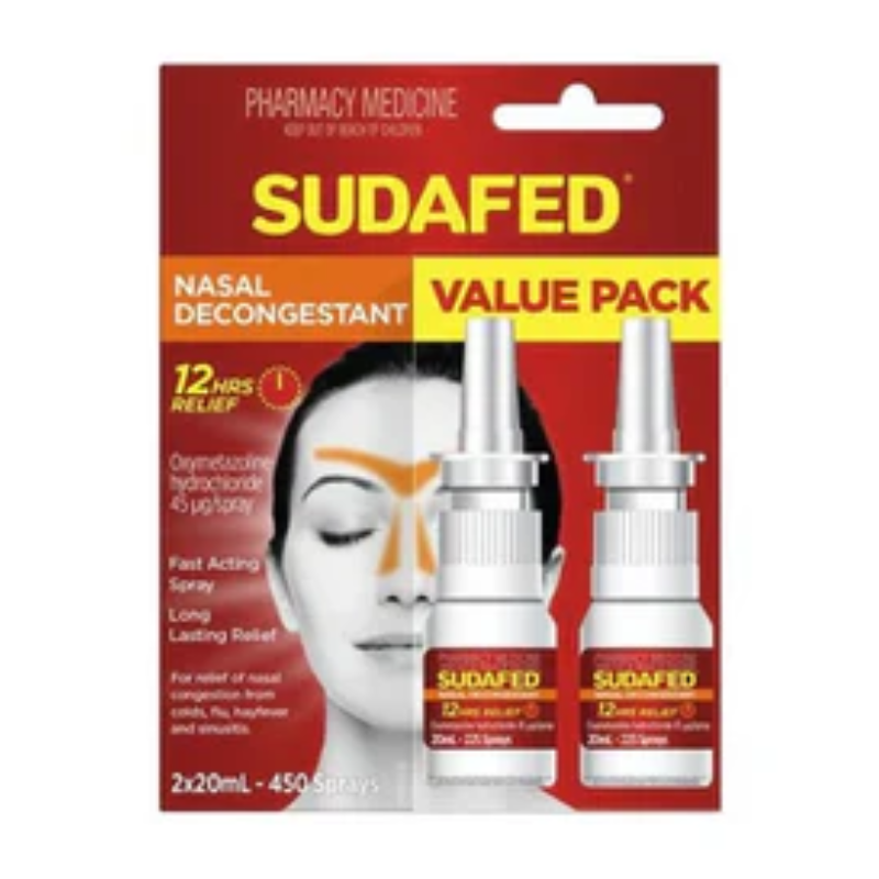 SUDAFED Nasal Spray 20ml Twin Pack