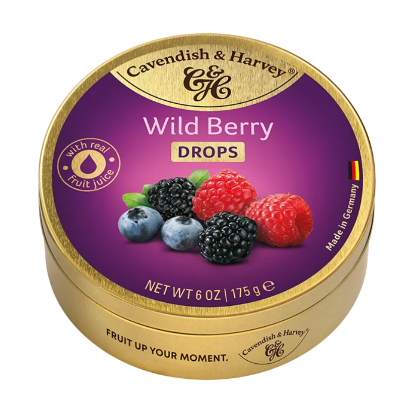 Cavendish & Harvey Tin Wild Berry Drops Sugar-Free 175g