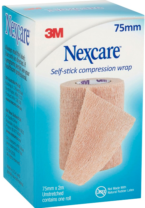 Nexcare Self-Stick Compression Wrap Tan 75mmx2m