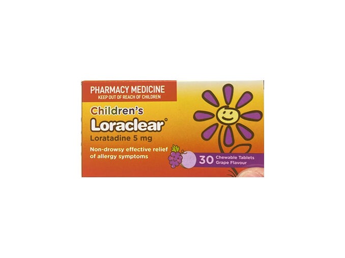 LORACLEAR Chld C/Tabs 5mg Grape 30pk