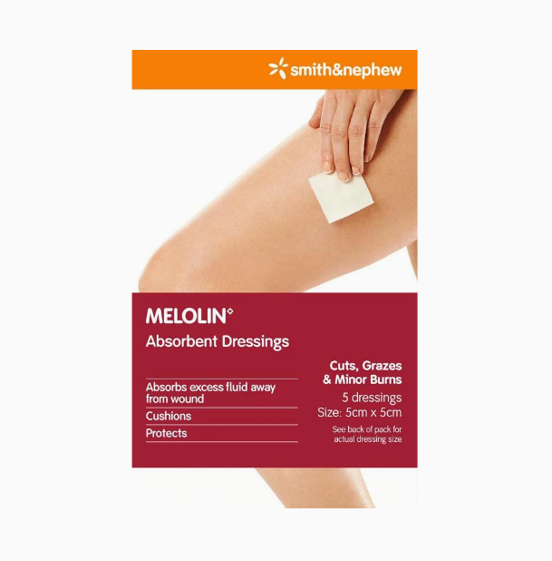 Melolin Absorbent Dressing 5cm x 5cm 5Pk