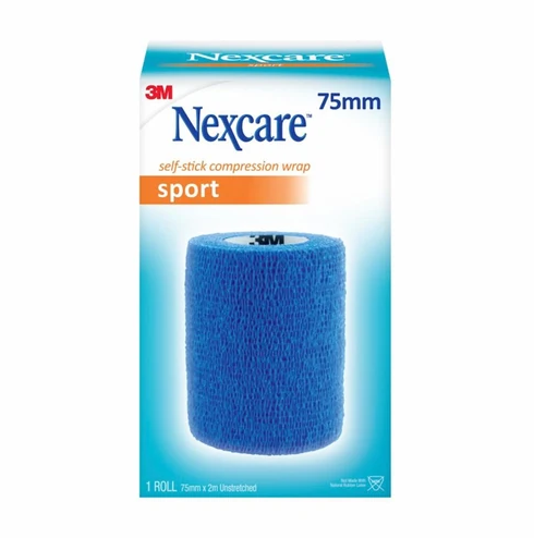 Nexcare Self Stick Compression Wrap Blue 75mmx2m