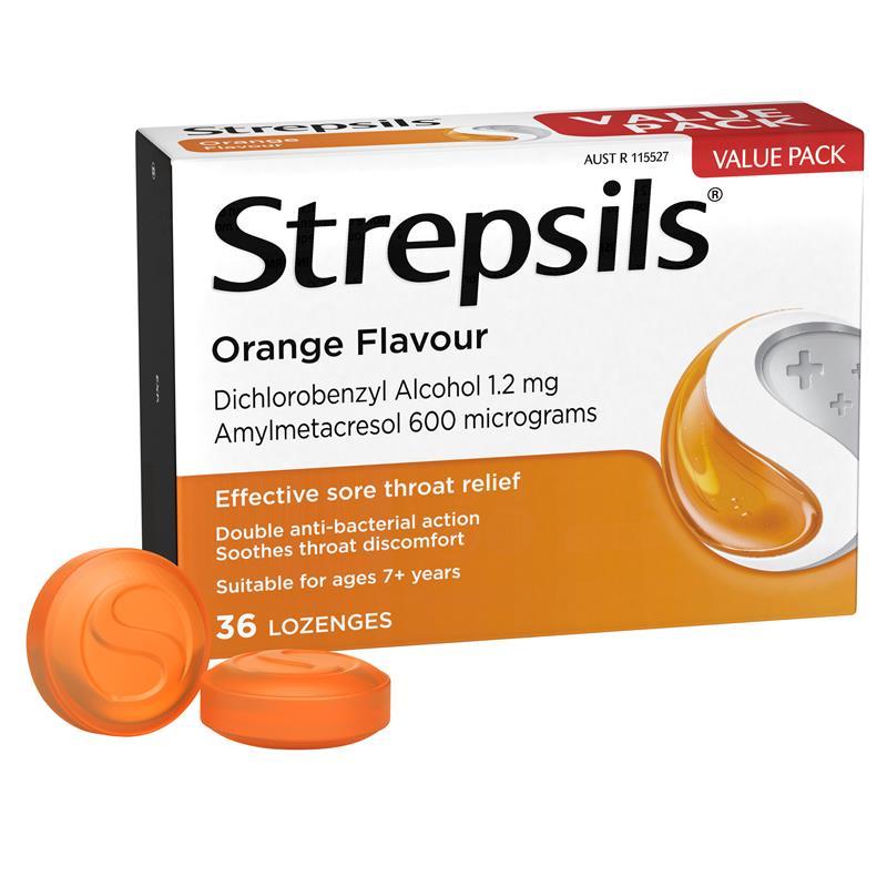 STREPSILS LOZ ORANGE 36