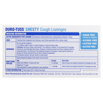 Duro-Tuss Chesty Cough Loz Lemon 24s