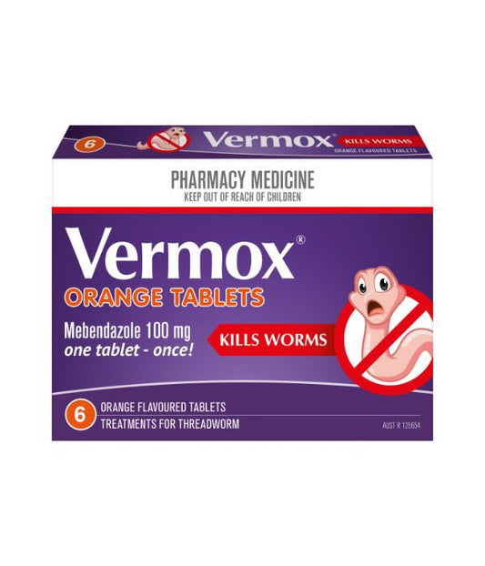 VERMOX Orange Tabs 100mg 4s