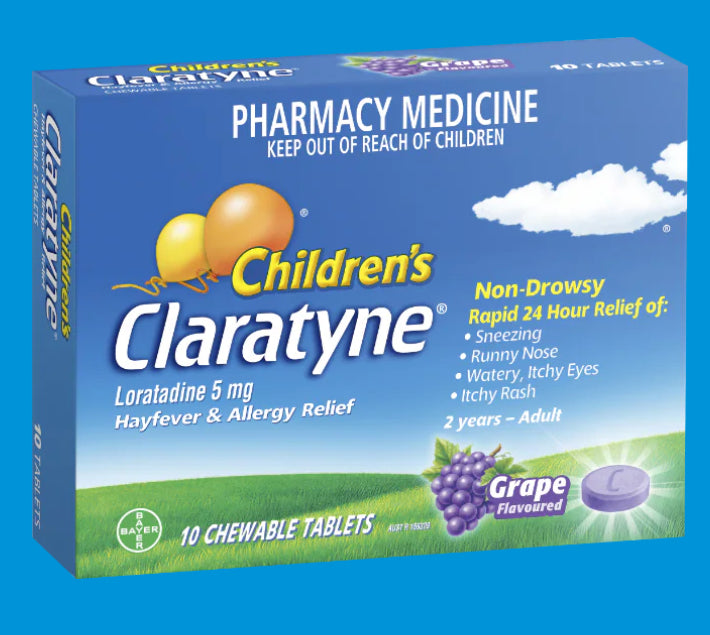 Claratyne Child Chew Grape Tab 10s