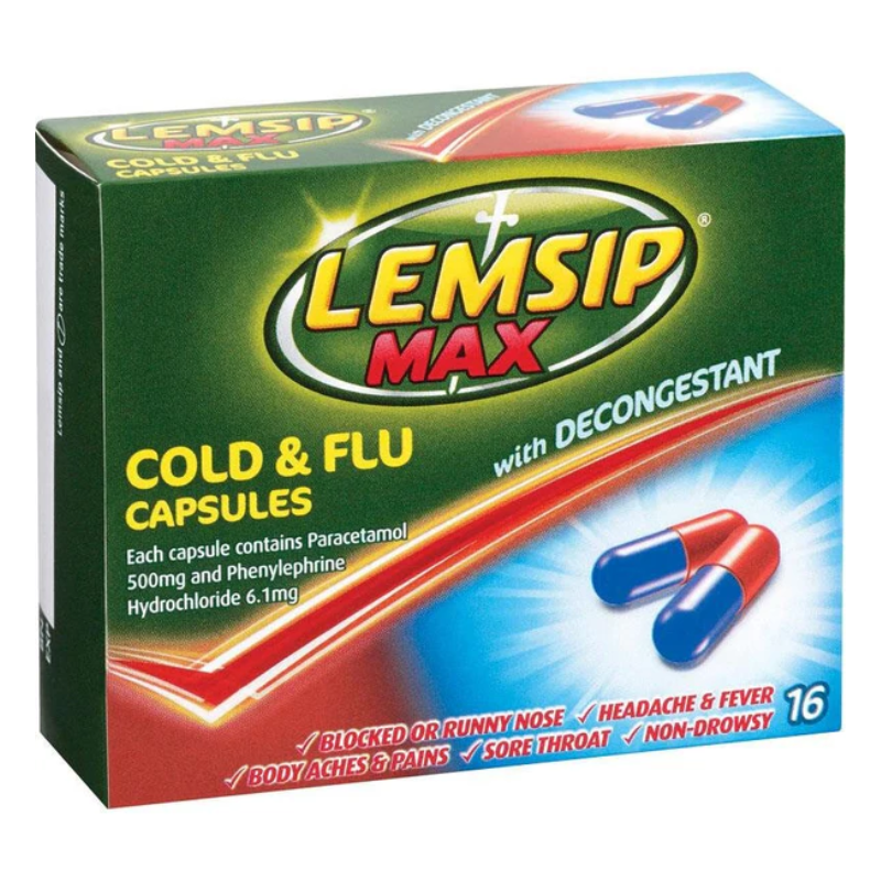 Lemsip MAX Cold+Flu Decongestant Capsules