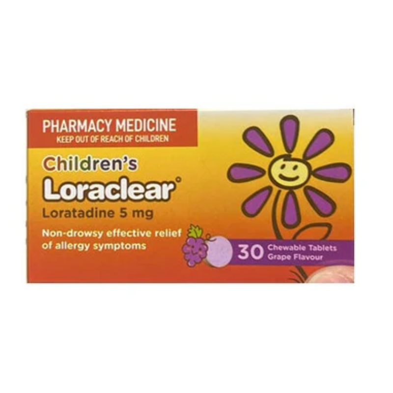 LORACLEAR Chld C/Tabs 5mg Grape 30pk