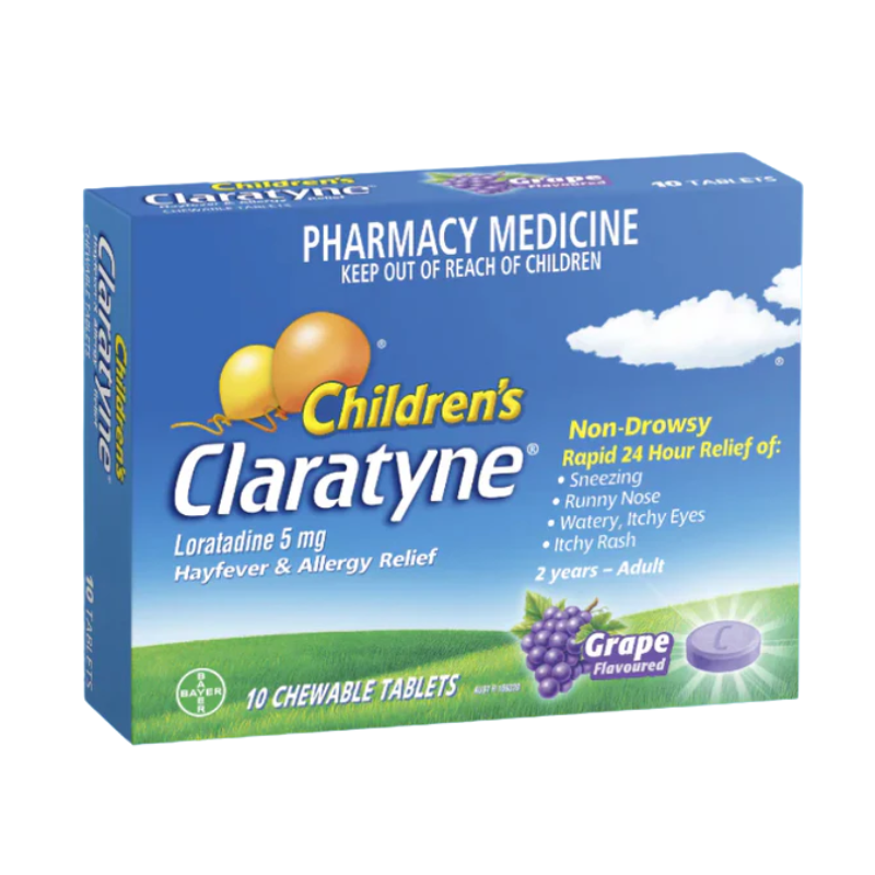 Claratyne Child Chewable Grape Tablets 5mg 10s