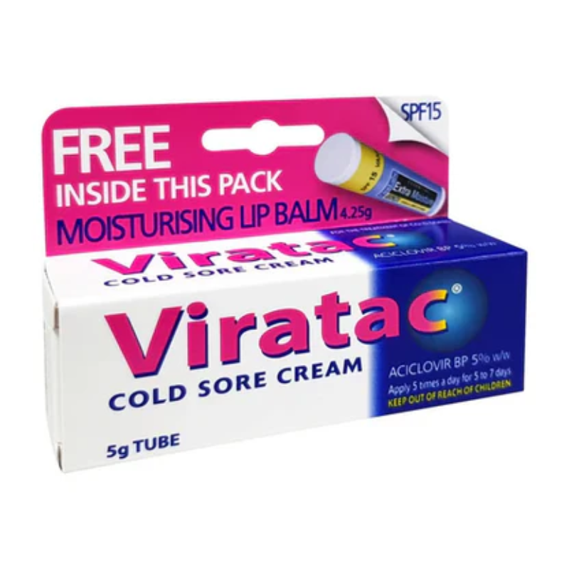 VIRATAC Cold Sore Crm 5% 5g +L/Balm