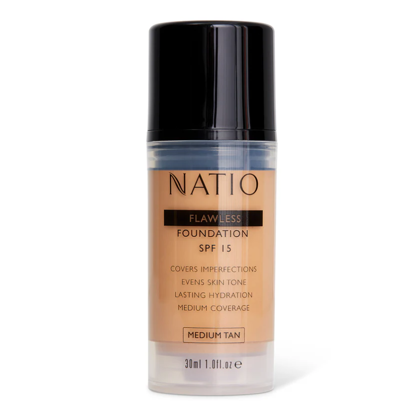 NATIO Flawless Fdn SPF15 Med Tan
