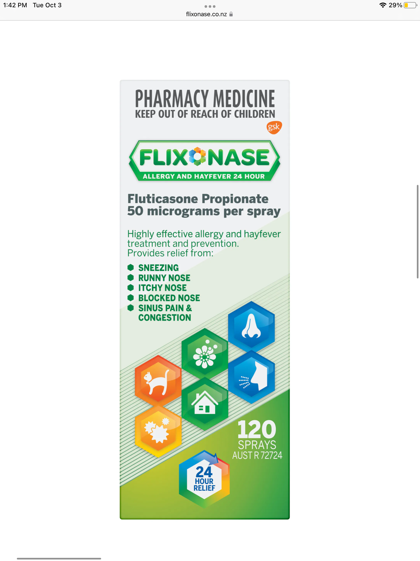 Flixonase Nasal Spray 120 Dose