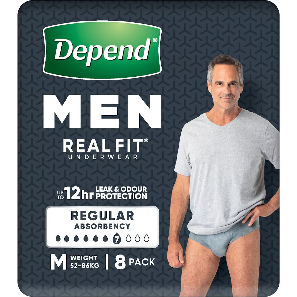 DEPEND REALFIT Medium Mens 8pk