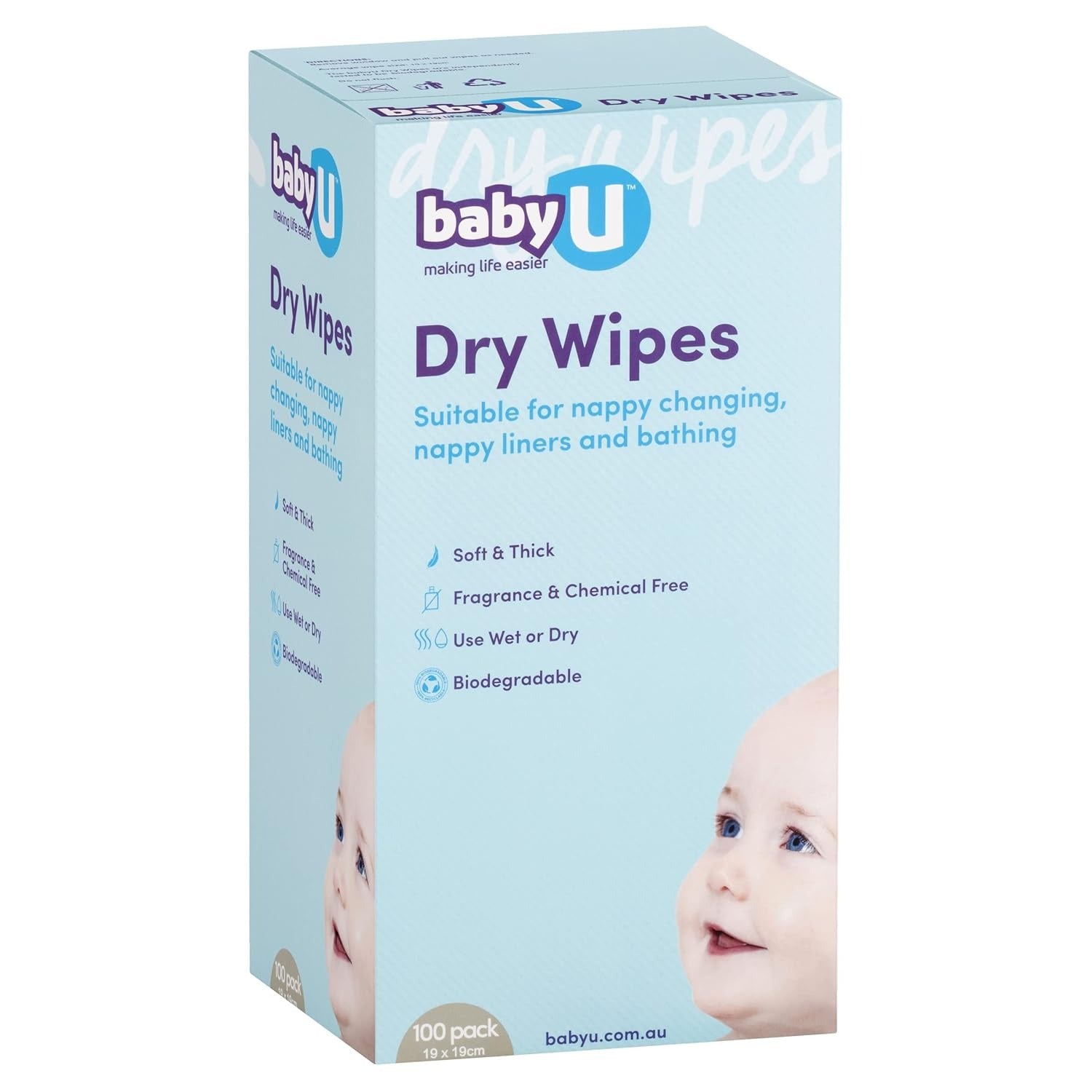 Baby U Dry Wipes 100pk