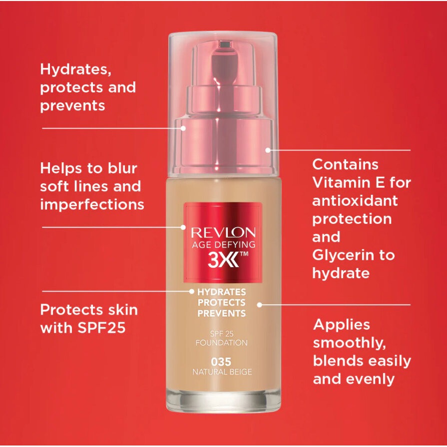 REVLON Age Defying 3X Foundation – Soft Beige
