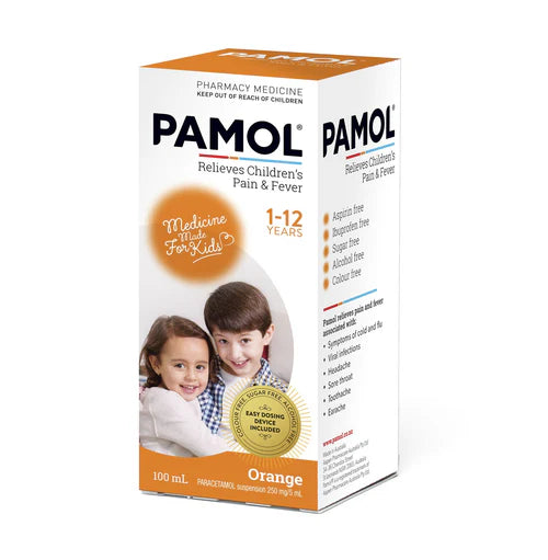 Pamol All Ages Orange Col/Free 100ml