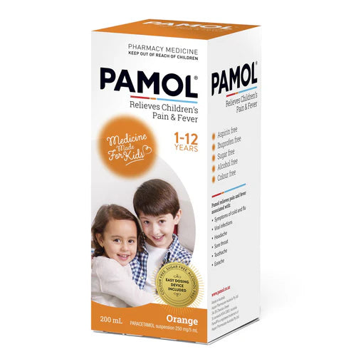 Pamol All Ages Orange Col/Free 200ml