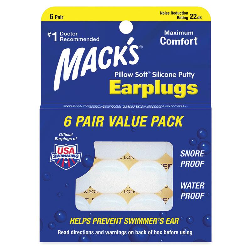 MACKS Ear Plugs Silicone 6pk