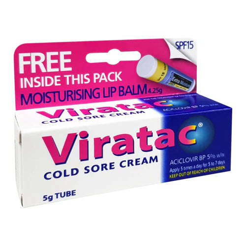 VIRATAC Cold Sore Crm 5% 5g +L/Balm